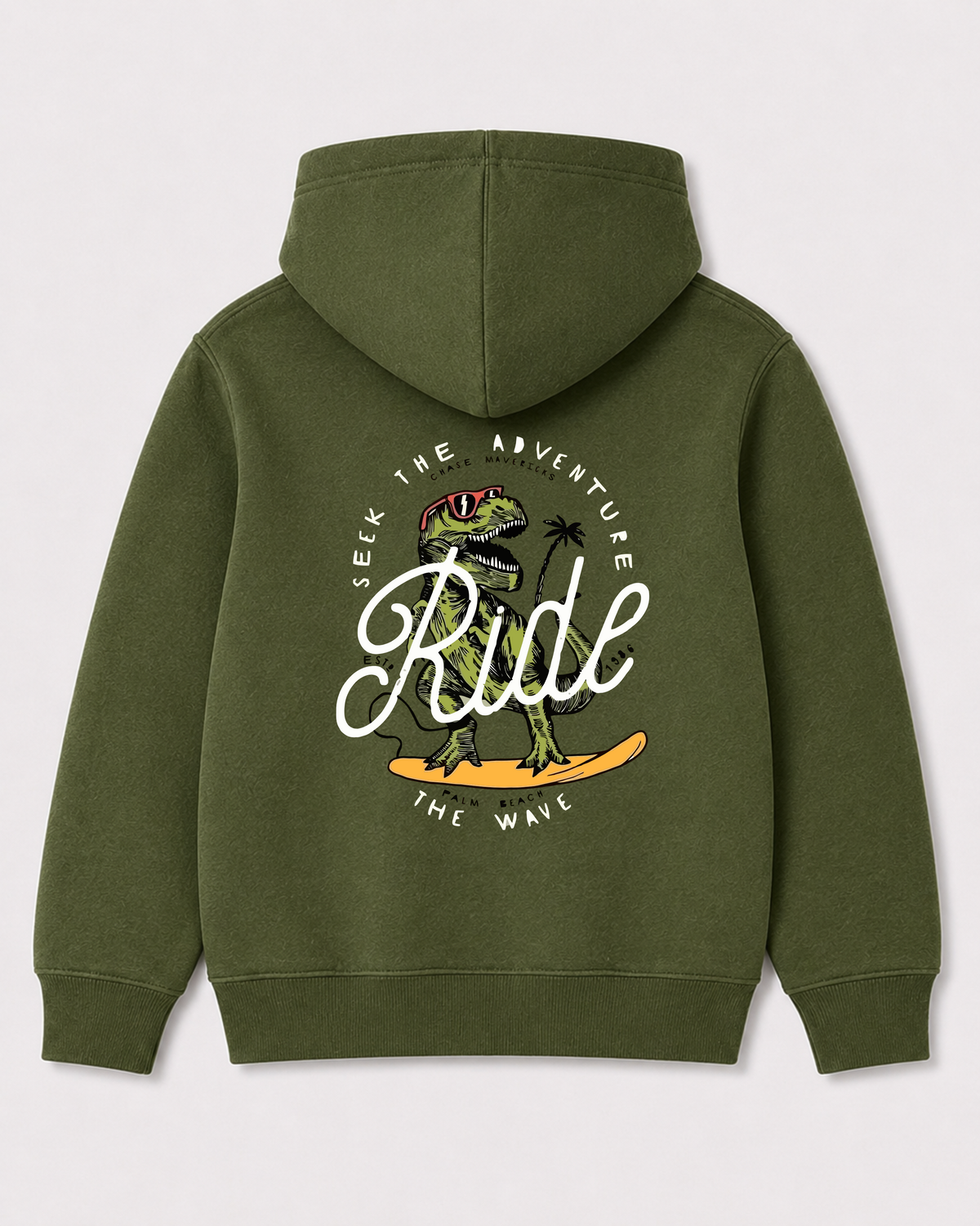 Olive green hoodie back 2142