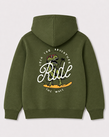 Olive green hoodie back 2142
