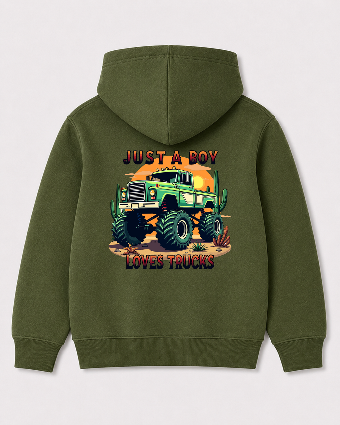 Olive green hoodie back 2148