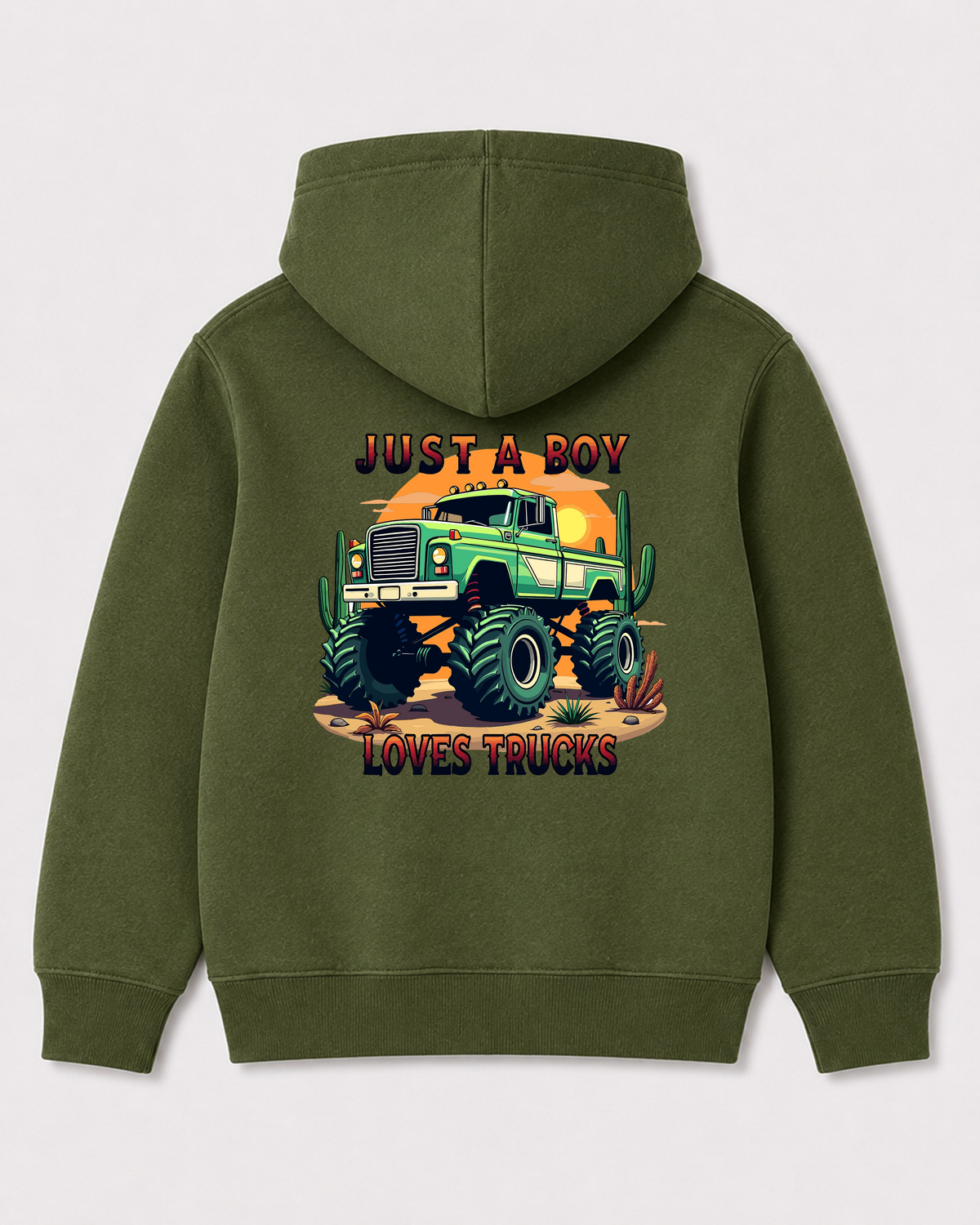 Olive green hoodie back 2148