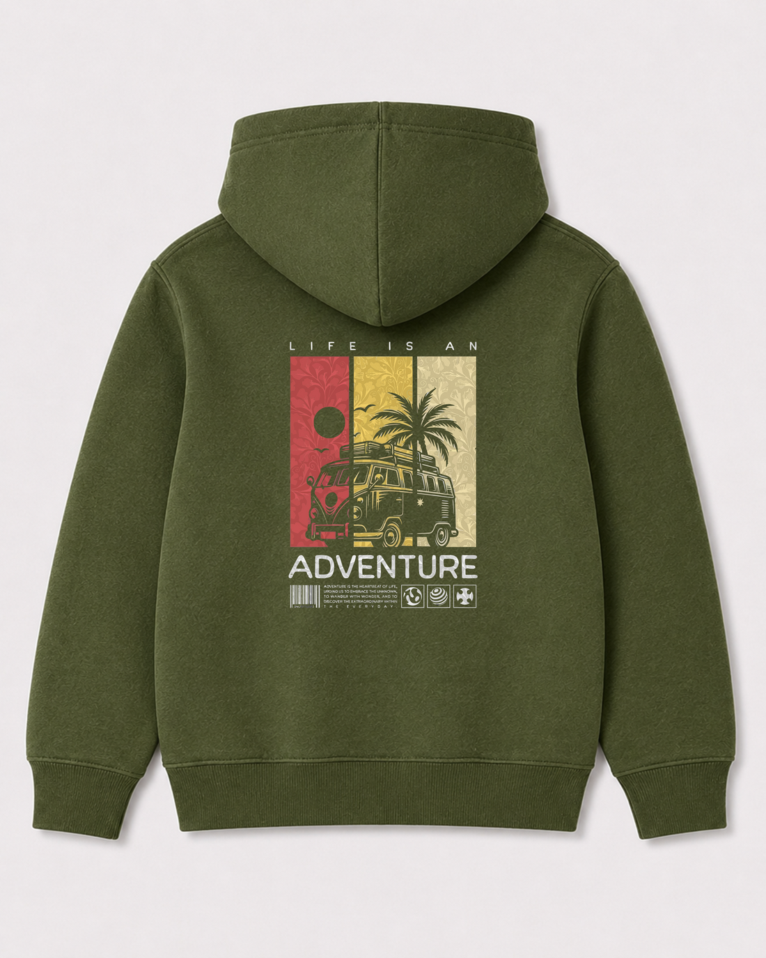 Olive green hoodie back 2154