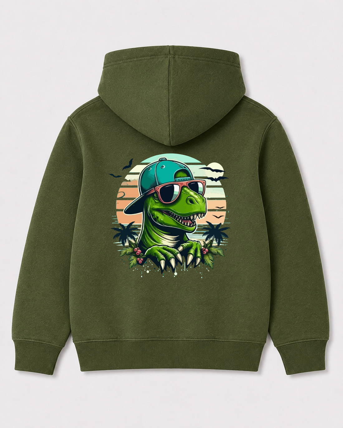Olive green hoodie back 2161