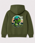 Olive green hoodie back 2161