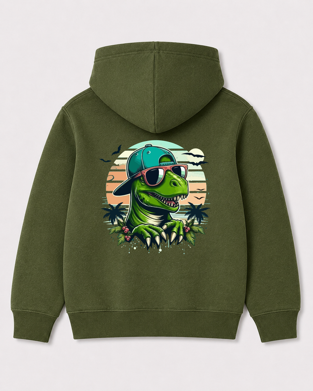 Olive green hoodie back 2161