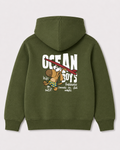 Olive green hoodie back 2164