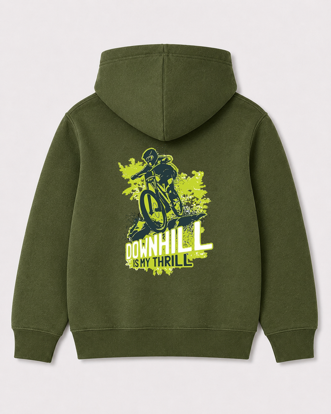 Olive green hoodie back 2169