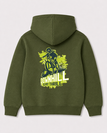 Olive green hoodie back 2169