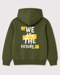 Olive green hoodie back 2170