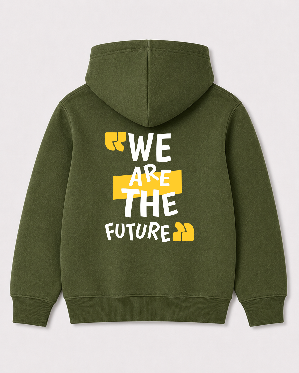 Olive green hoodie back 2170