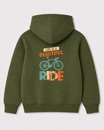 Olive green hoodie back 2173