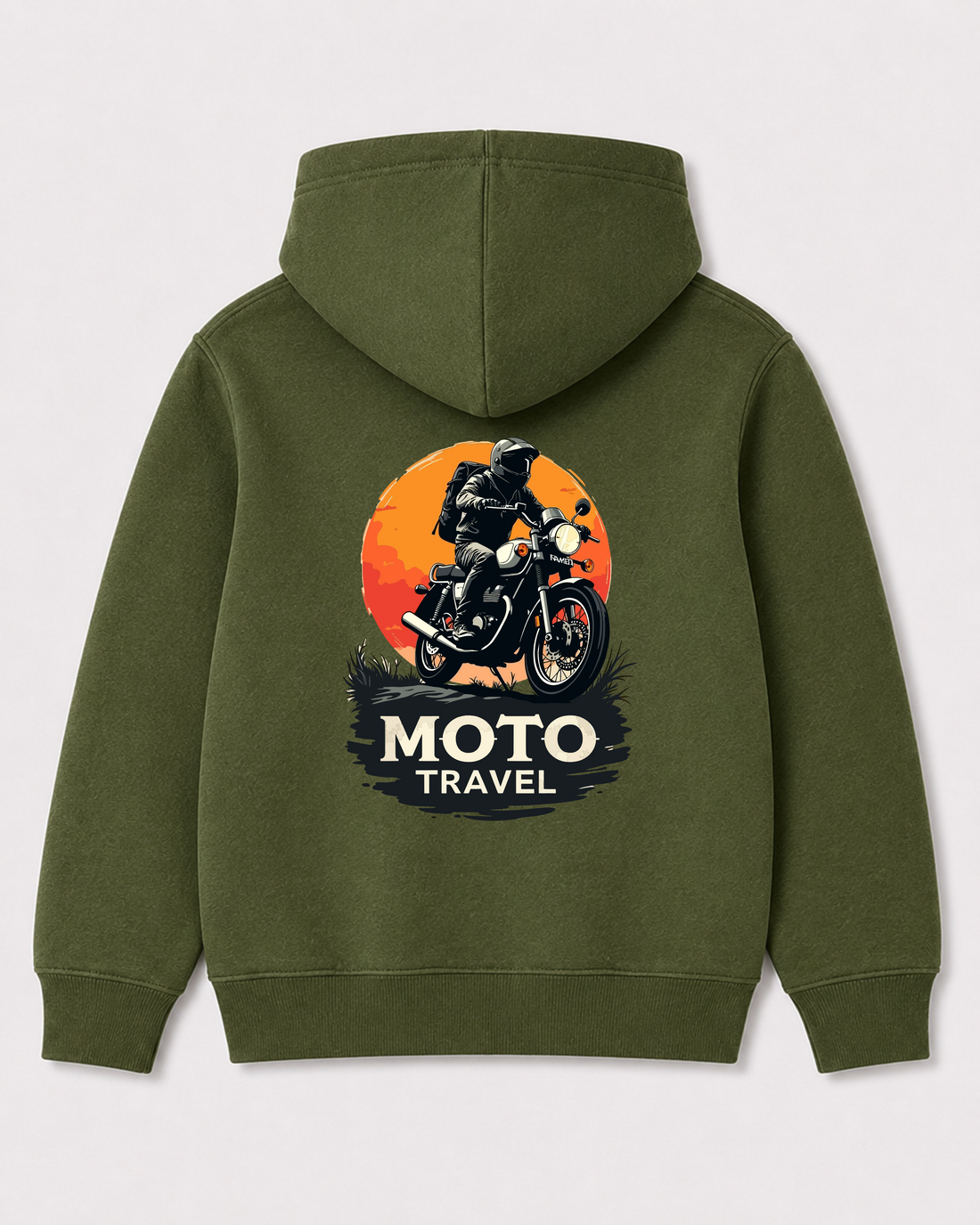 Olive green hoodie back 2180