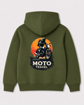 Olive green hoodie back 2180