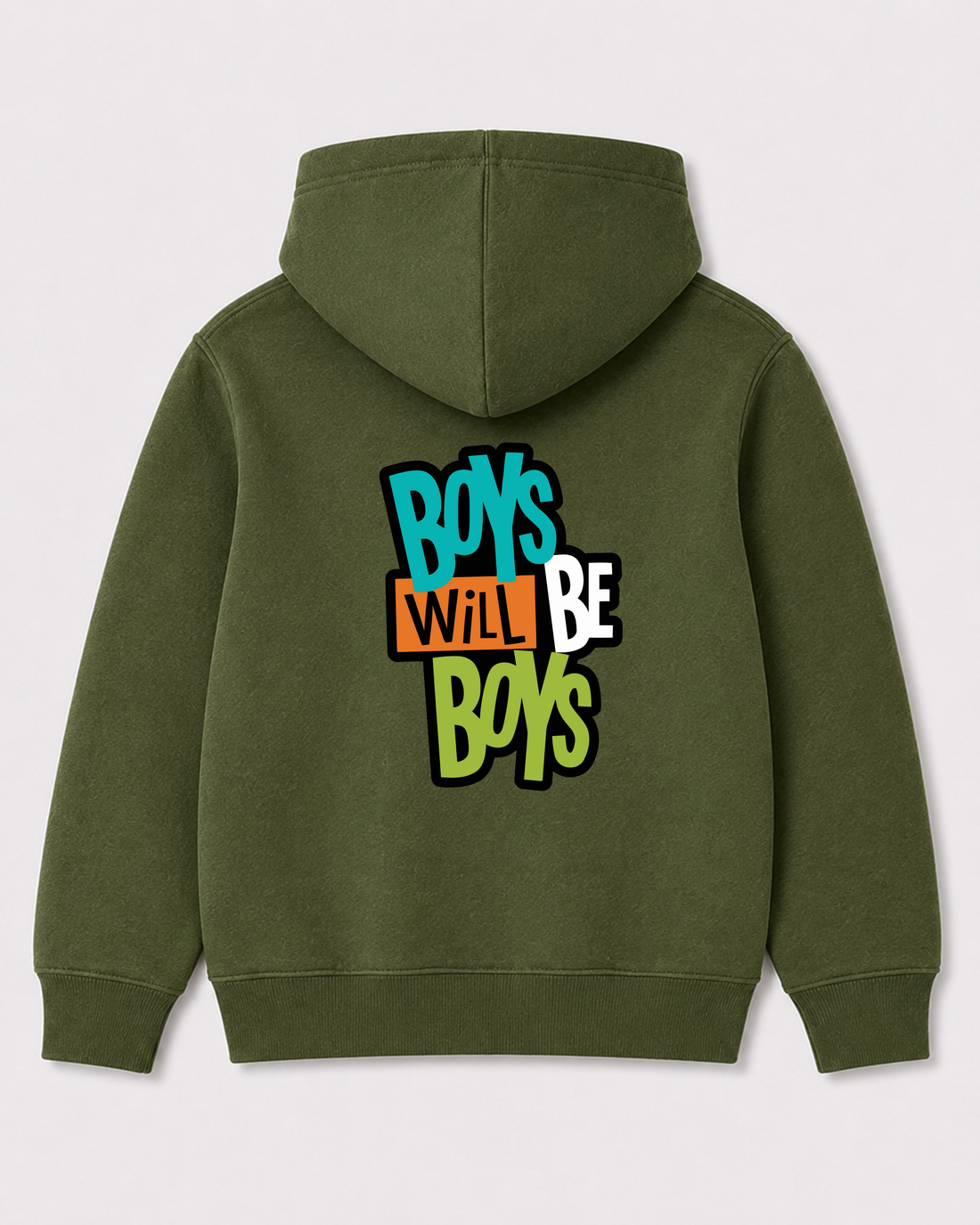 Olive green hoodie back 2186