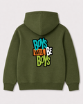 Olive green hoodie back 2186
