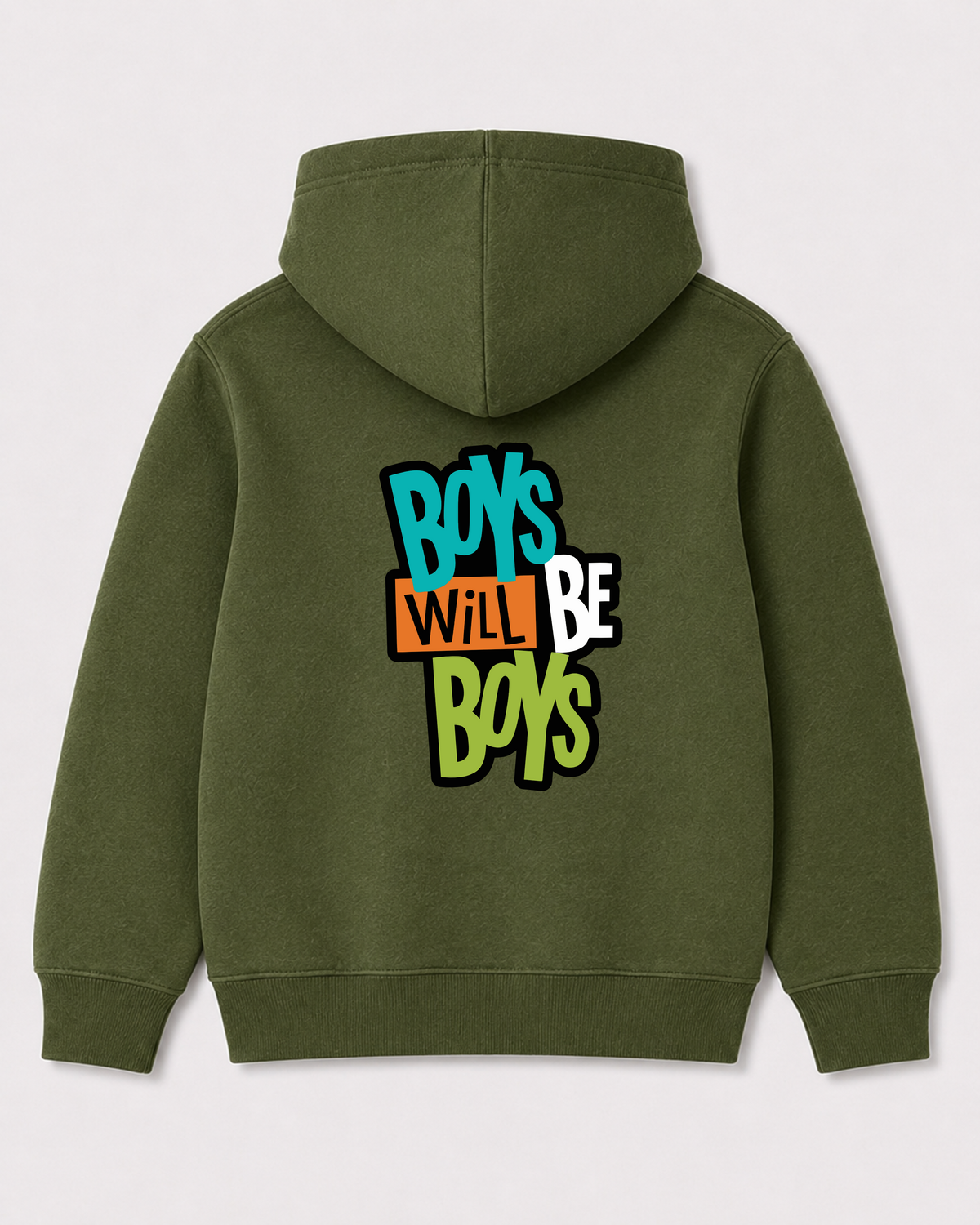Olive green hoodie back 2186