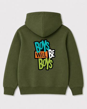 Olive green hoodie back 2186
