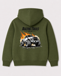 Olive green hoodie back 2187