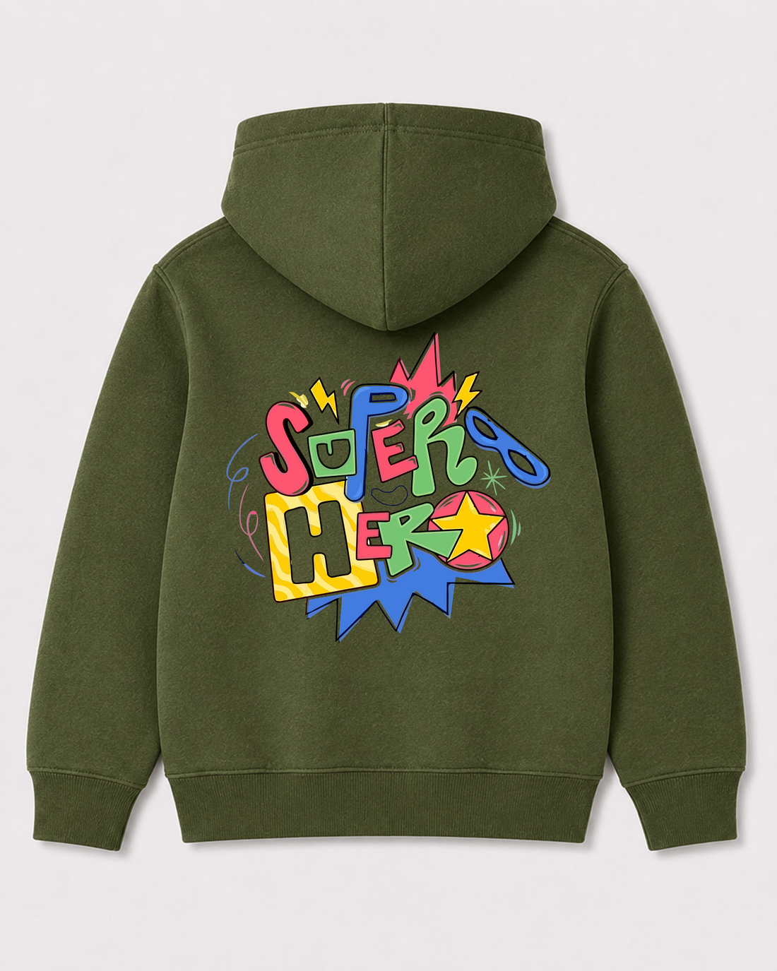 Olive green hoodie back 2192