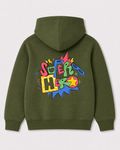 Olive green hoodie back 2192