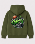 Olive green hoodie back 2195