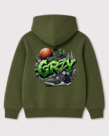 Olive green hoodie back 2195