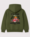 Olive green hoodie back 2196