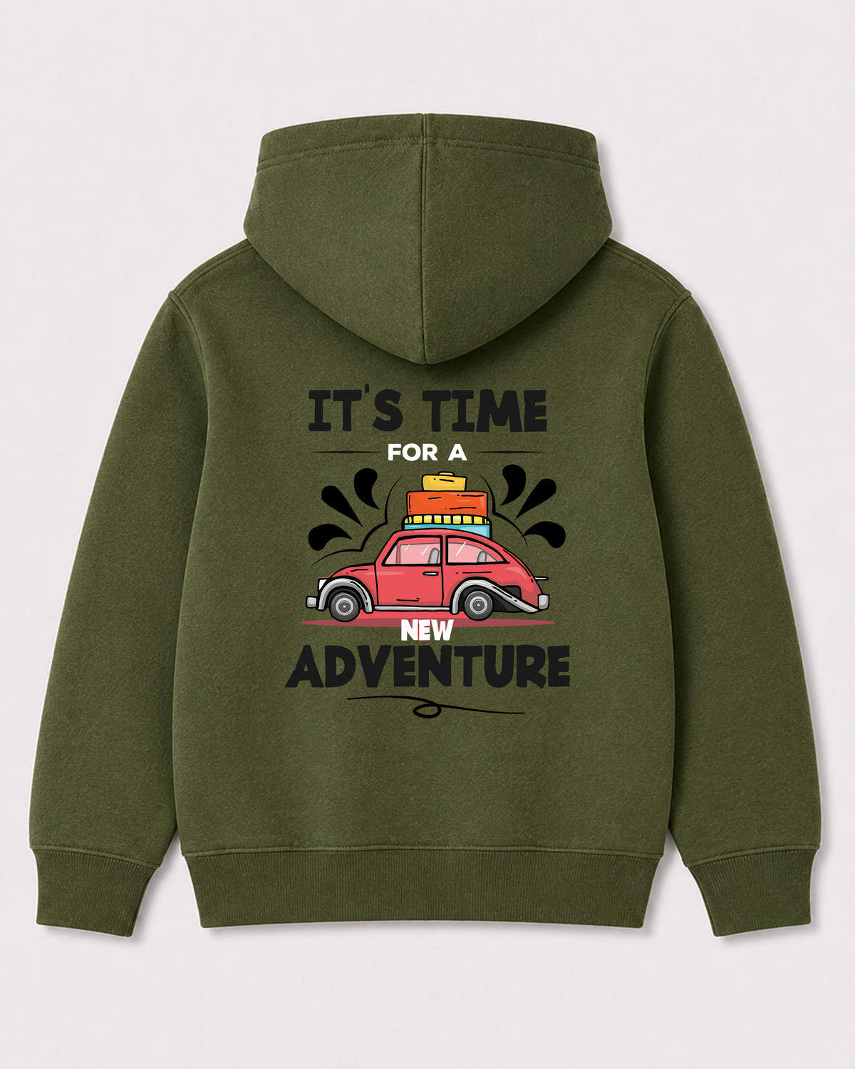 Olive green hoodie back 2196