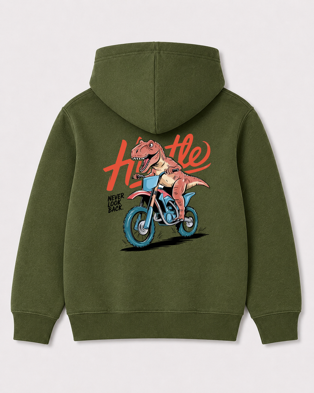 Olive green hoodie back 2197