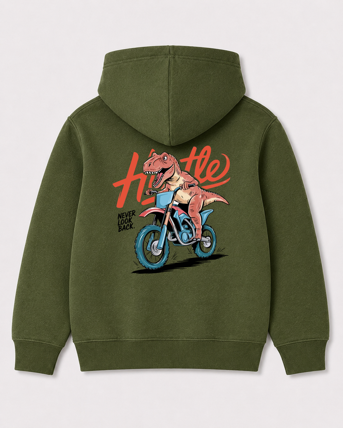 Olive green hoodie back 2197