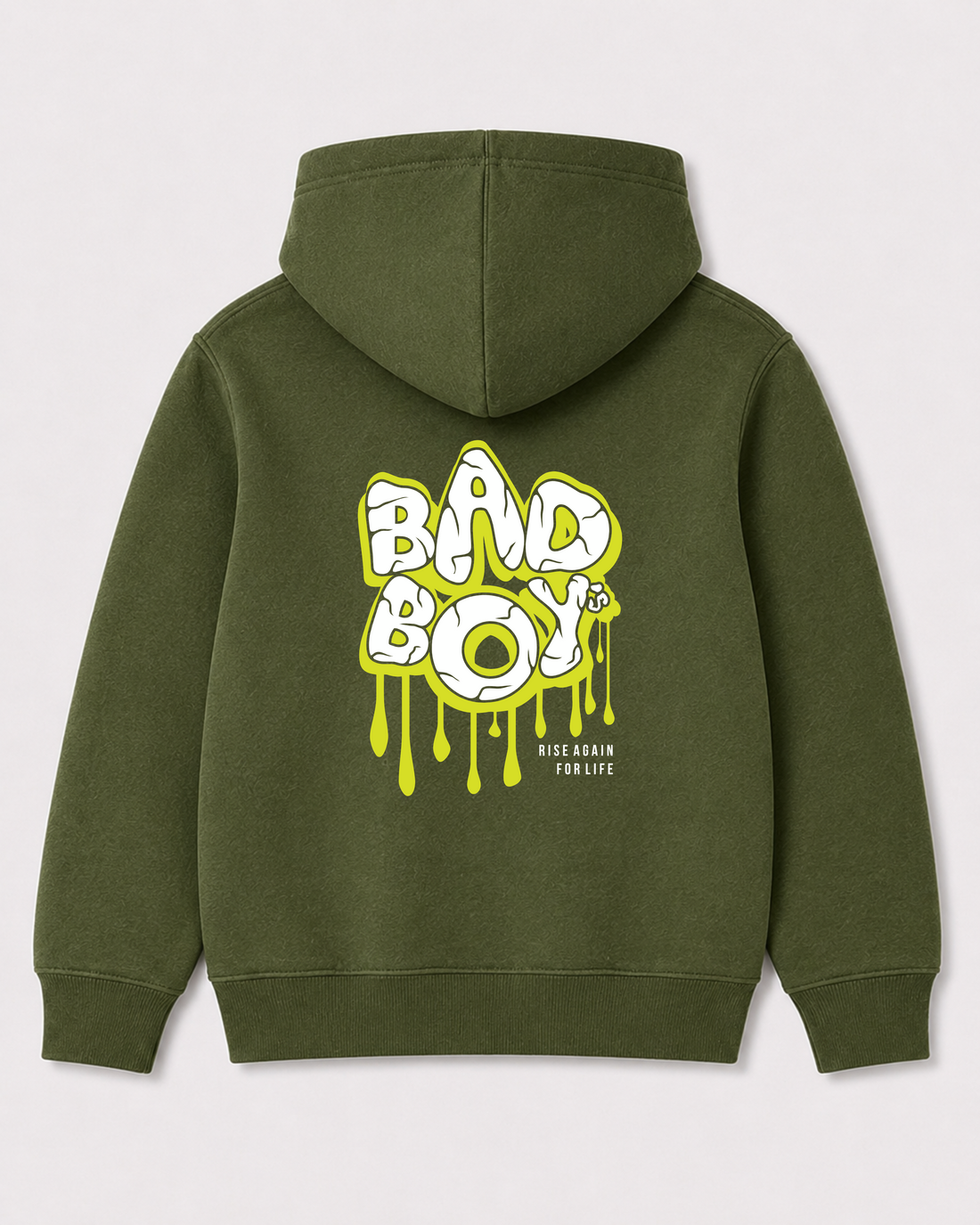 Olive green hoodie back 2199