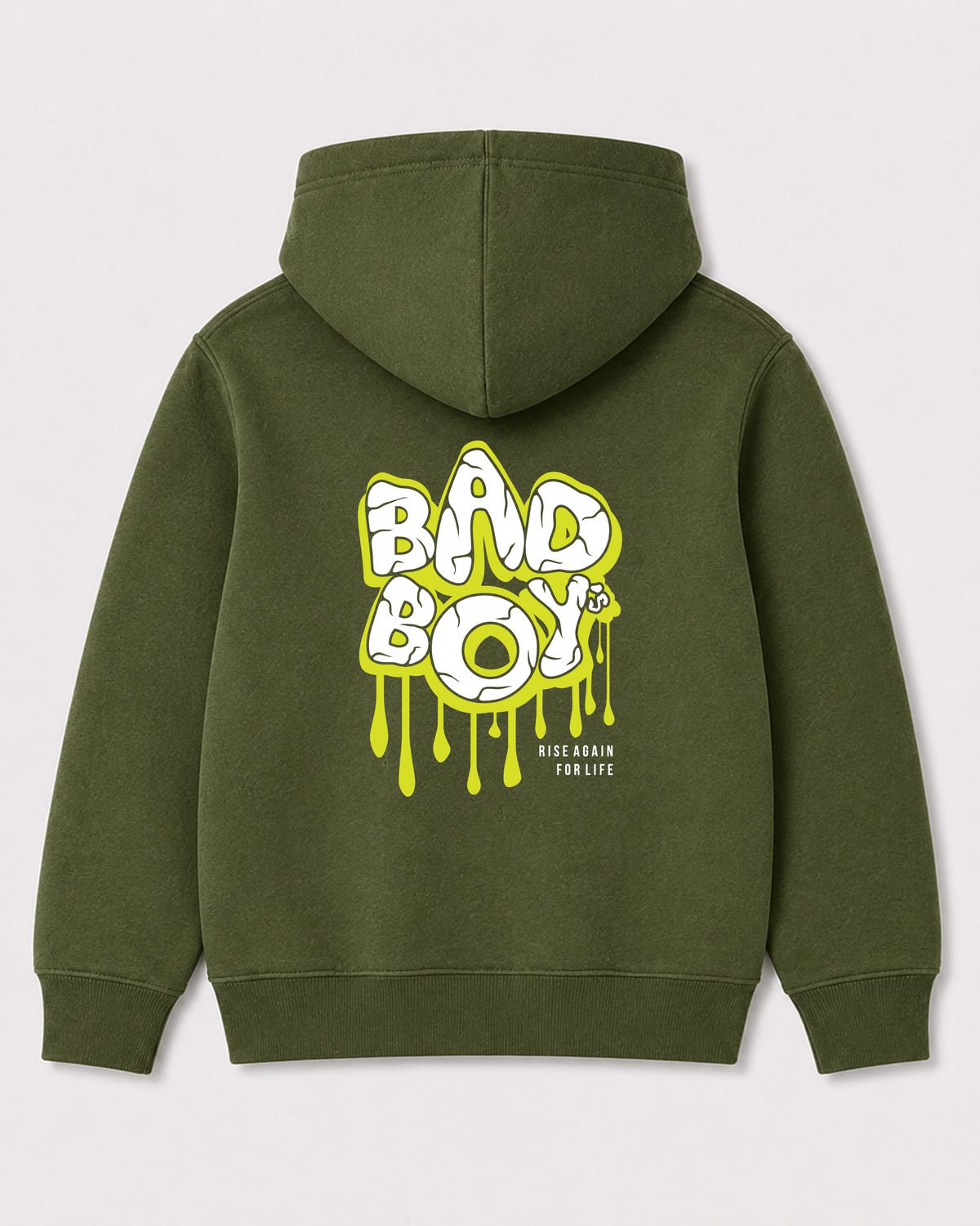 Olive green hoodie back 2199