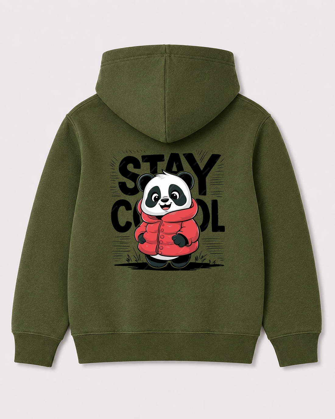 Olive green hoodie back 2203