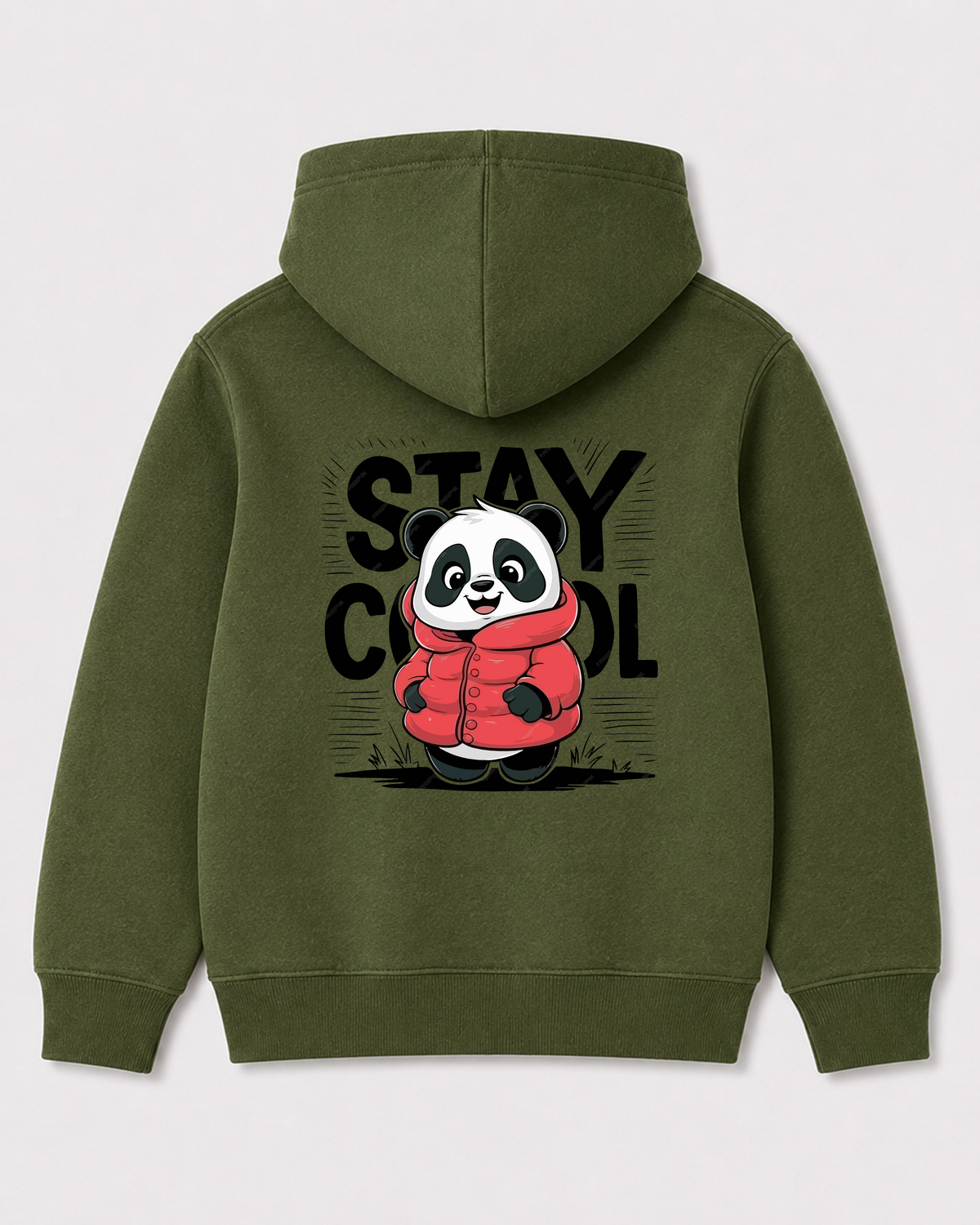 Olive green hoodie back 2203