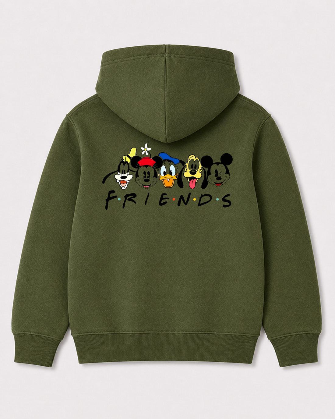 Olive green hoodie back 2205
