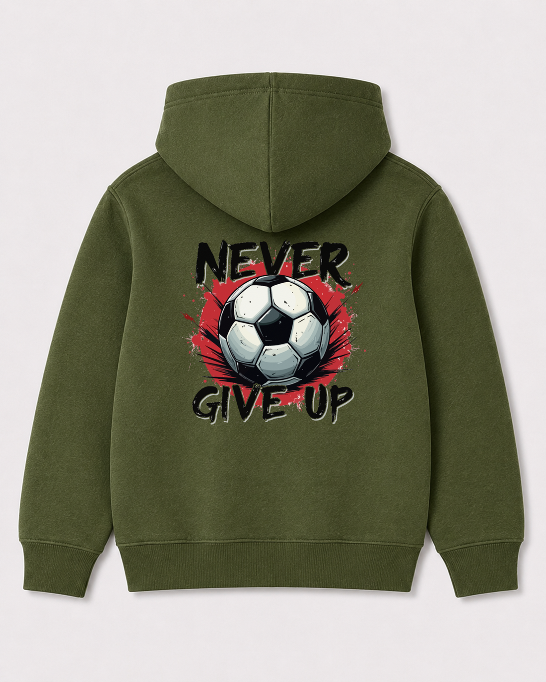Olive green hoodie back 3004