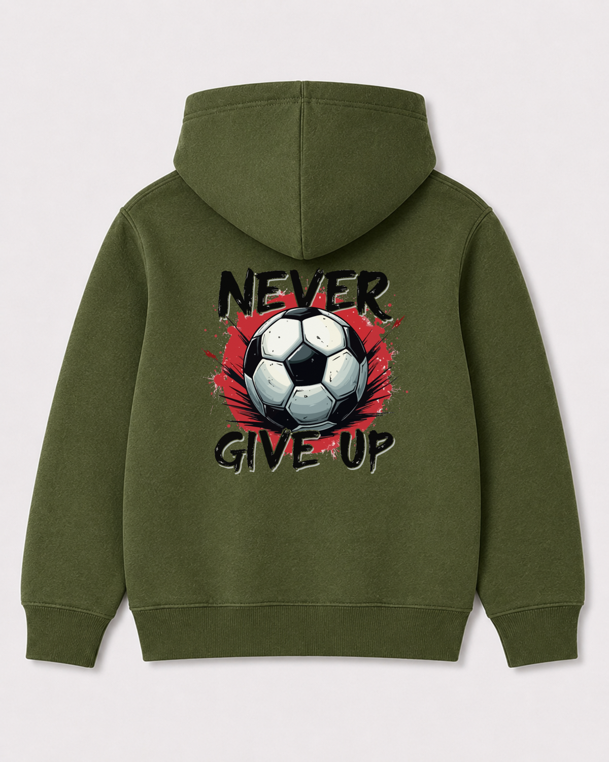 Olive green hoodie back 3004