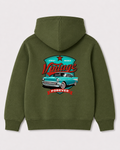 Olive green hoodie back 3006