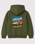 Olive green hoodie back 3012