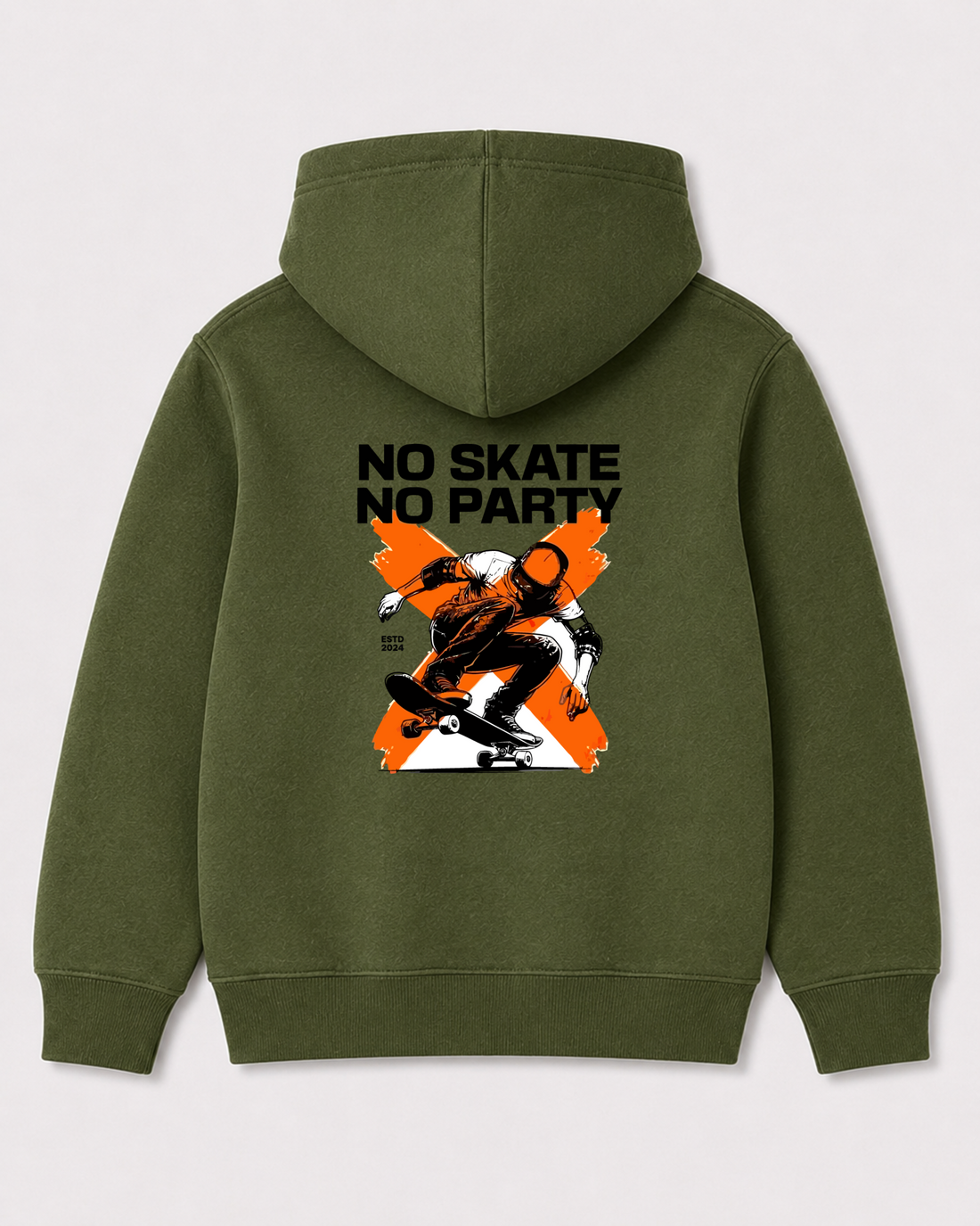 Olive green hoodie back 3015