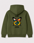 Olive green hoodie back 3017
