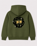 Olive green hoodie back 3021