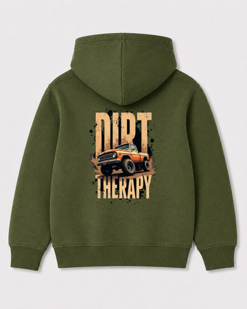 Olive green hoodie back 3023