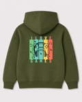Olive green hoodie back 3026