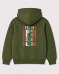 Olive green hoodie back 3028