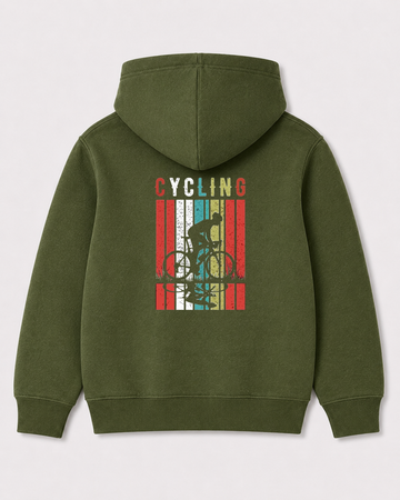 Olive green hoodie back 3028