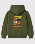 Olive green hoodie back 3031