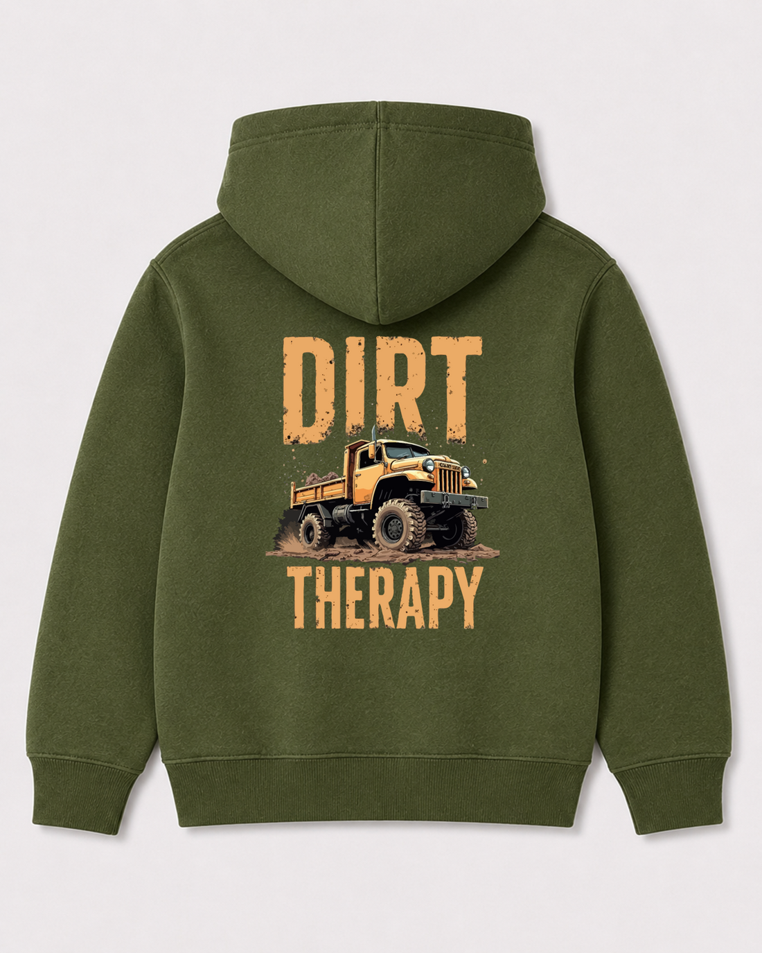 Olive green hoodie back 3032
