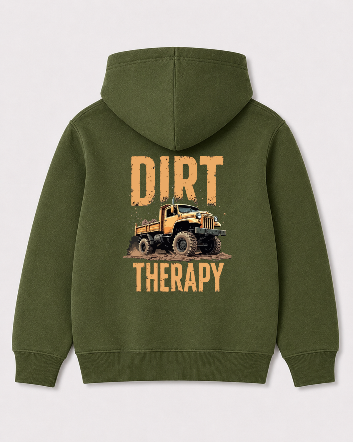 Olive green hoodie back 3032