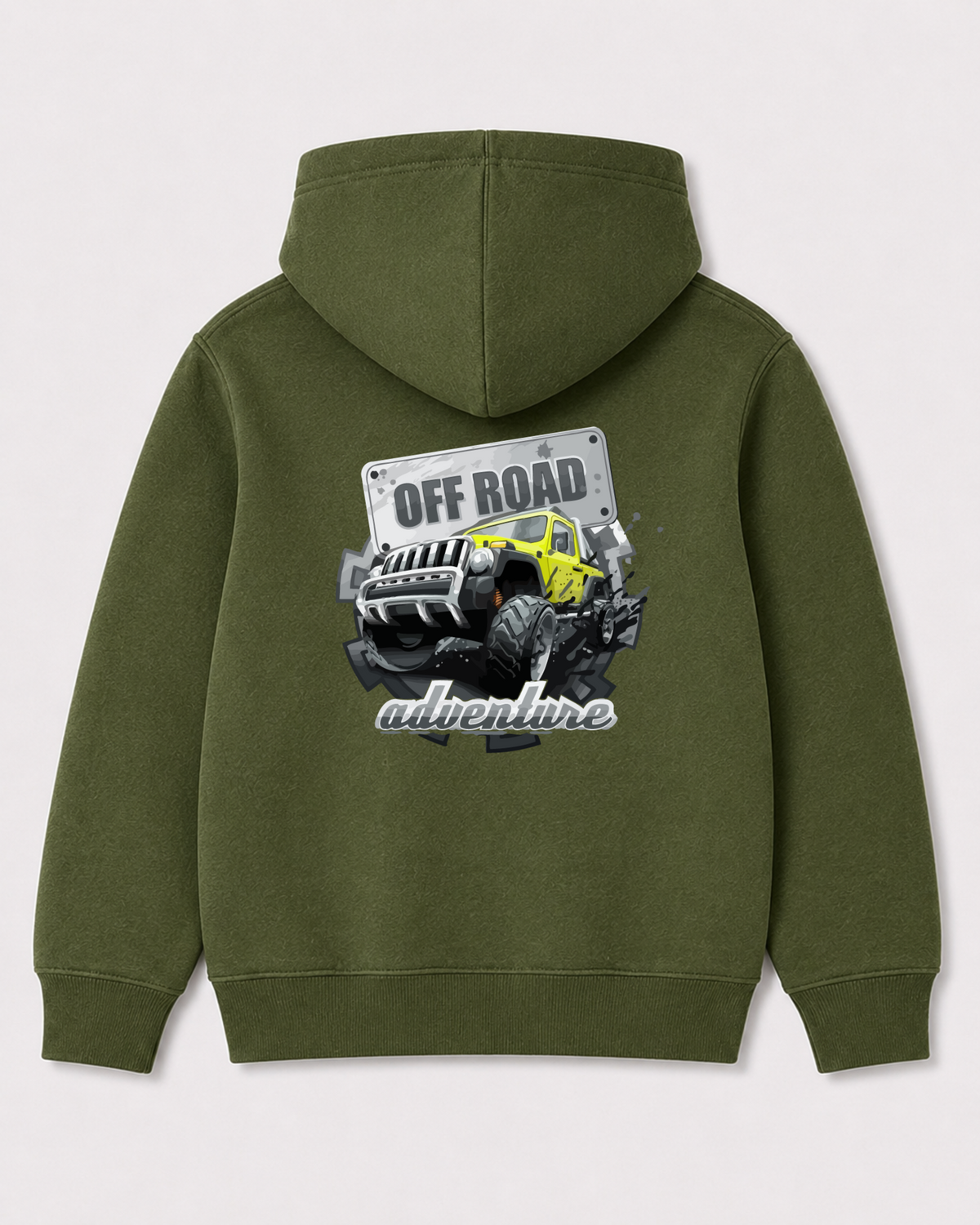 Olive green hoodie back 3038