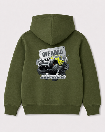 Olive green hoodie back 3038